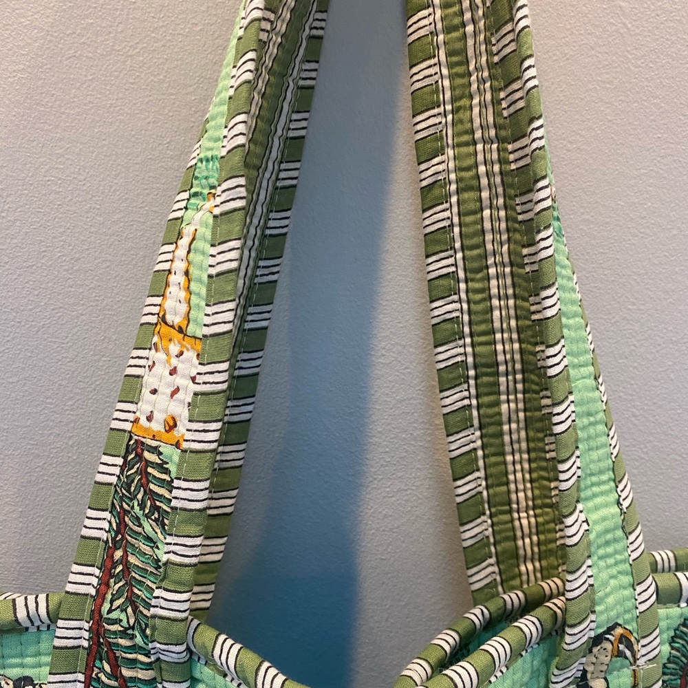 Floral Quilted pinkcity hand loom cotton tote NWOT - Picture 5 of 14